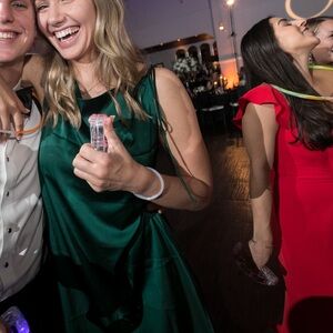 Elegant Green Women's Cowl Dress